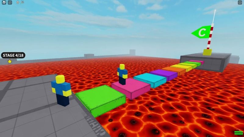 Plain in-game screenshot of a Roblox obby