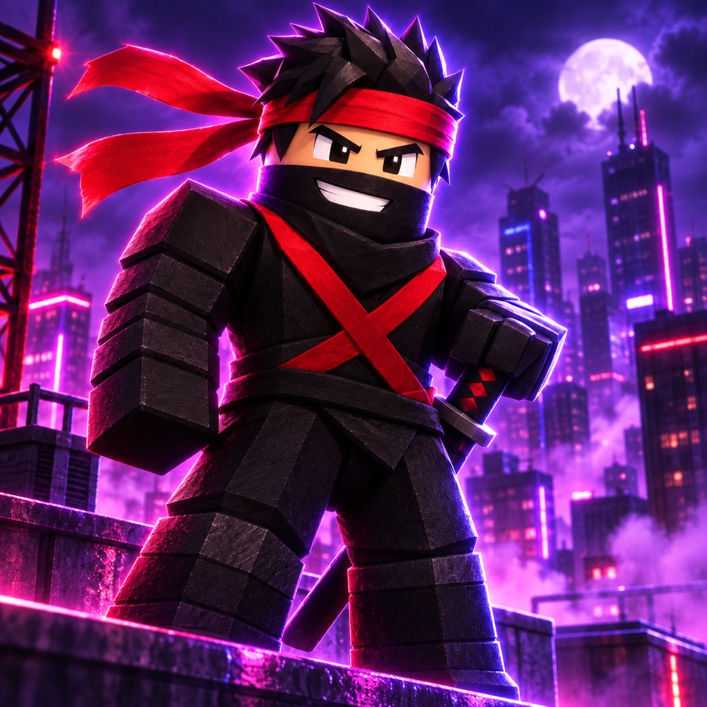 Neon city Roblox avatar GFX example