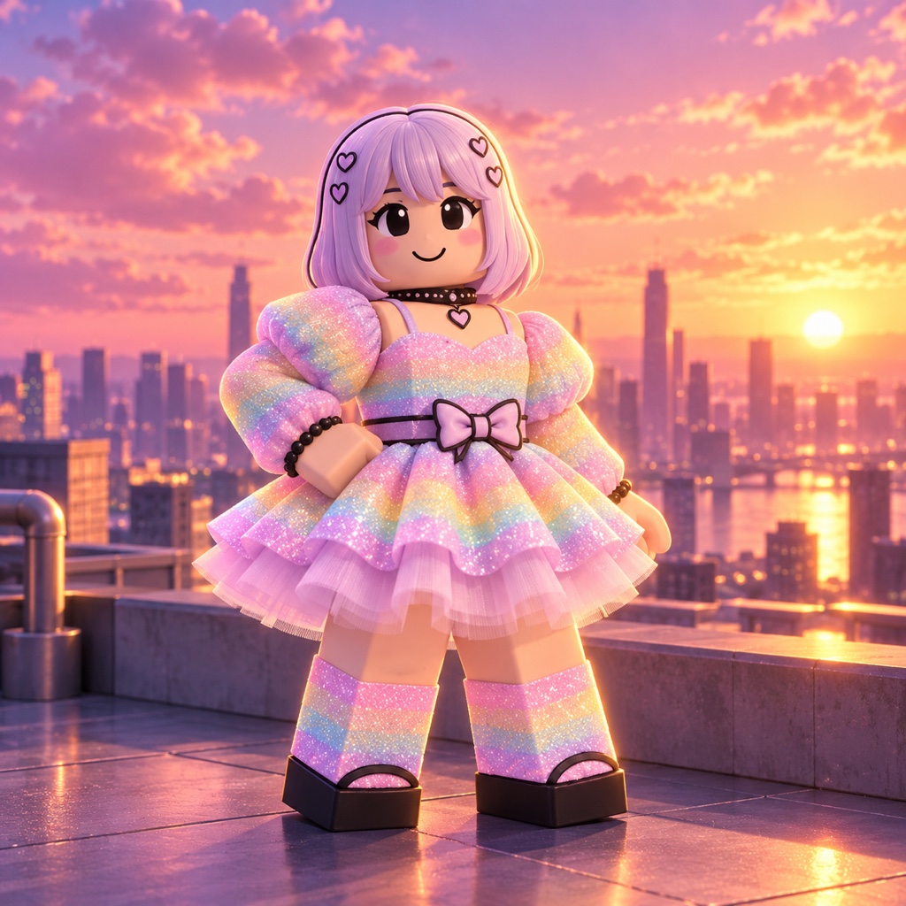 Neon city Roblox avatar GFX example